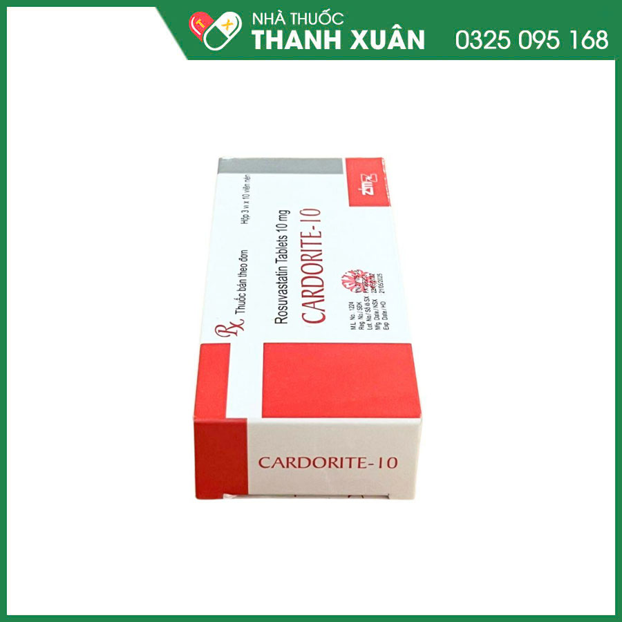 Cardorite -10 thuốc mỡ máu, giúp giảm lượng cholesterol toàn phần